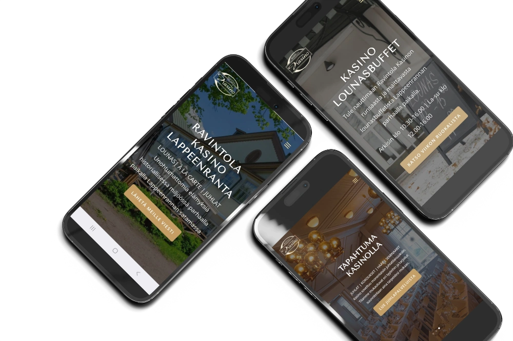 Yrityksen kotisivut mobiilissa – Ravintola Kasino